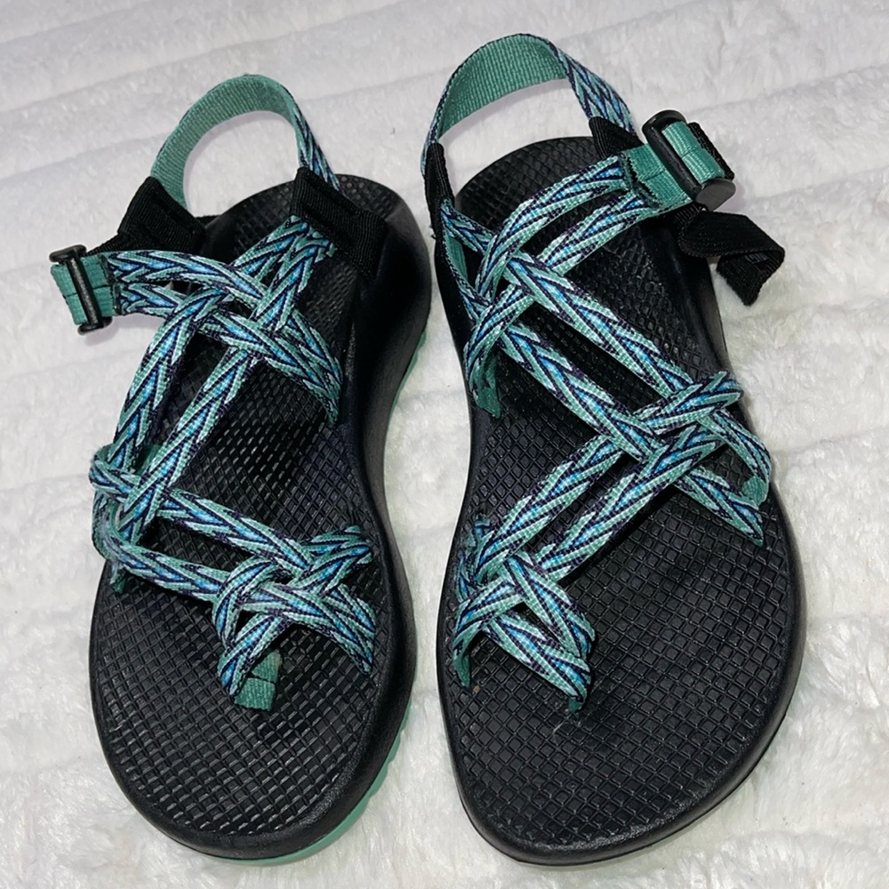 Chaco Blue and Green Z/x2 Hiking Sandals